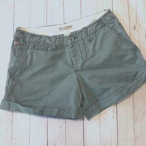 RL Polo Jeans Olive Cuffed Low Rise Shorts SZ 2